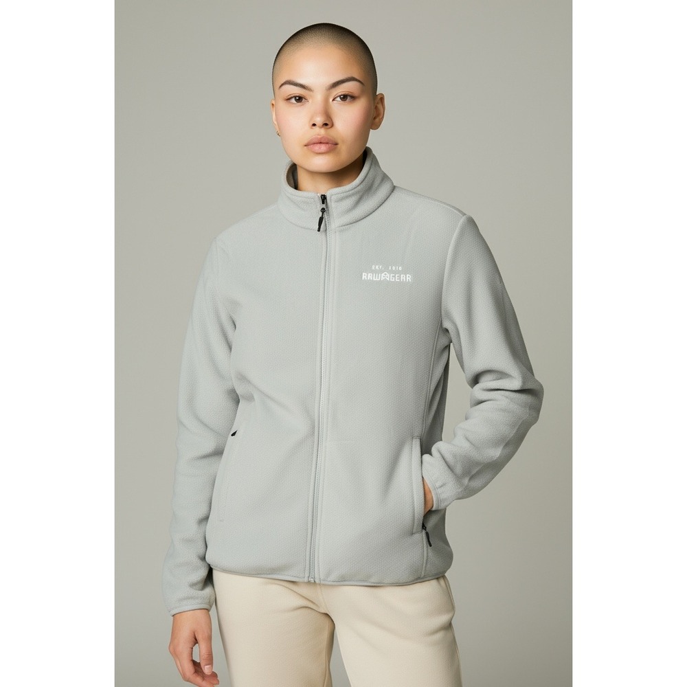 RAWGEAR Fleece Jacket Mens‎ Full Zip Mock Neck Gray, Size L, NWT